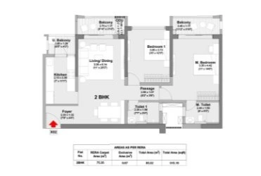 Godrej Ivara 2 BHK Floor Plan Layout